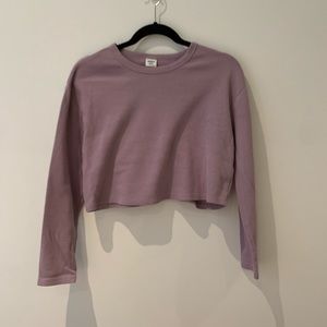Purple cropped waffle knit